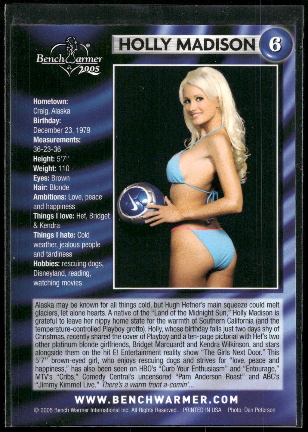 2005 Bench Warmer #6 Holly Madison