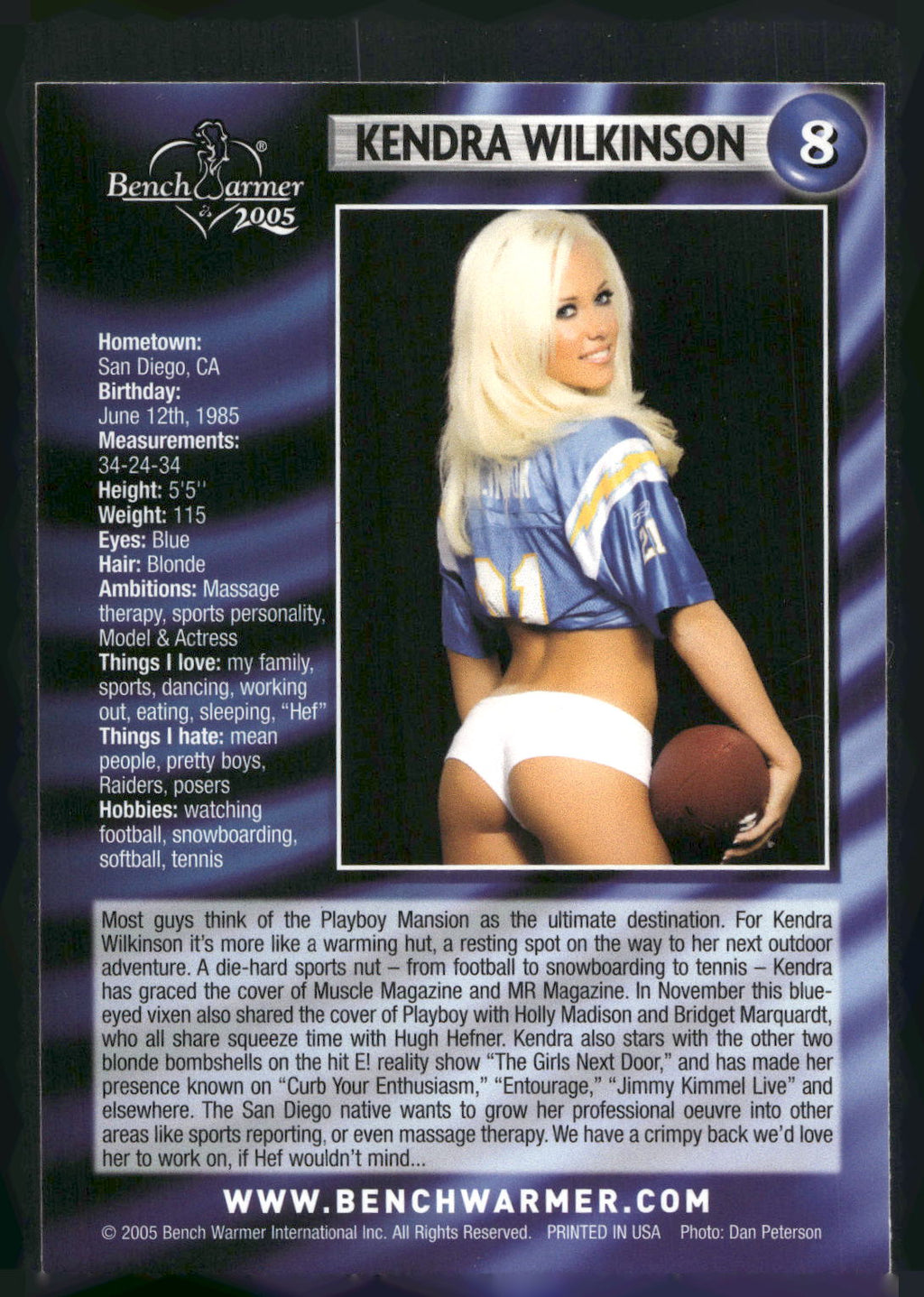 2005 Bench Warmer #8 Kendra Wilkinson