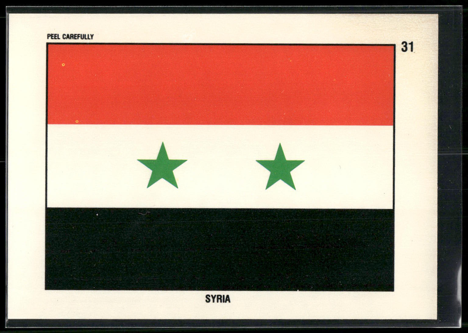 1991 Topps Desert Storm #31 Syria Flag Stickers