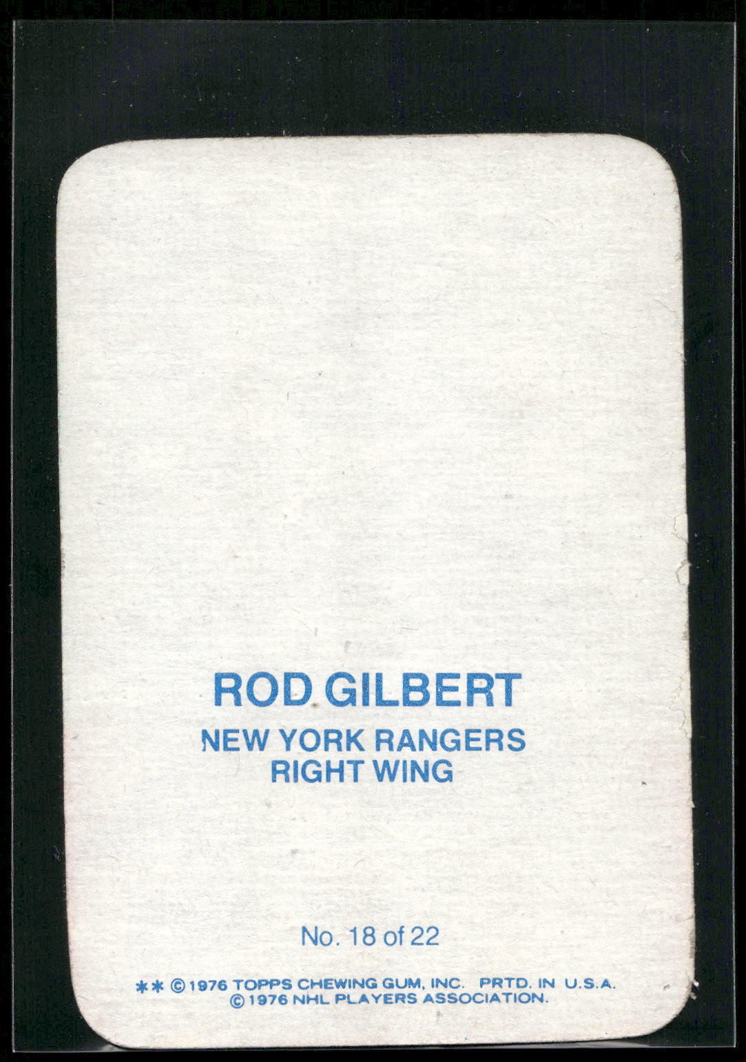 1976-77 Topps #18 Rod Gilbert Glossy Inserts