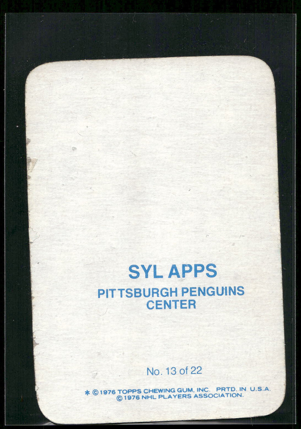 1976-77 Topps #13 Syl Apps Glossy Inserts