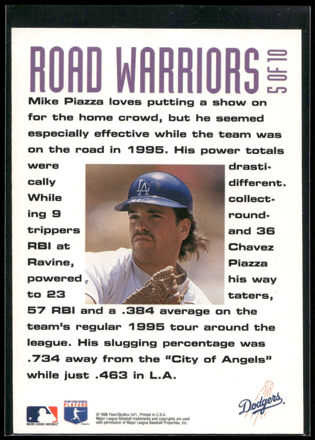 1996 Fleer #5 Mike Piazza Road Warriors