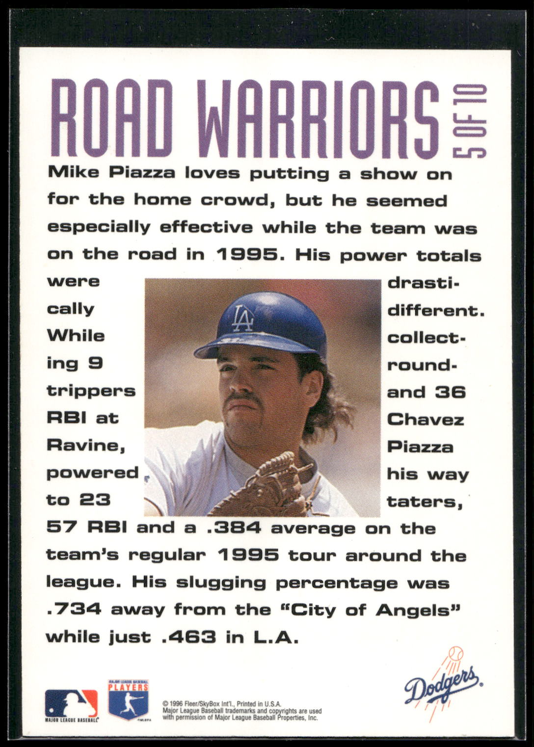 1996 Fleer #5 Mike Piazza Road Warriors