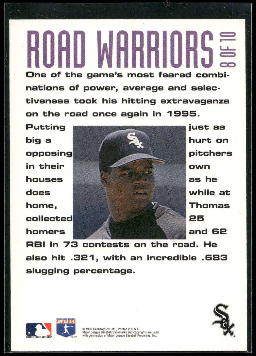 1996 Fleer #8 Frank Thomas Road Warriors