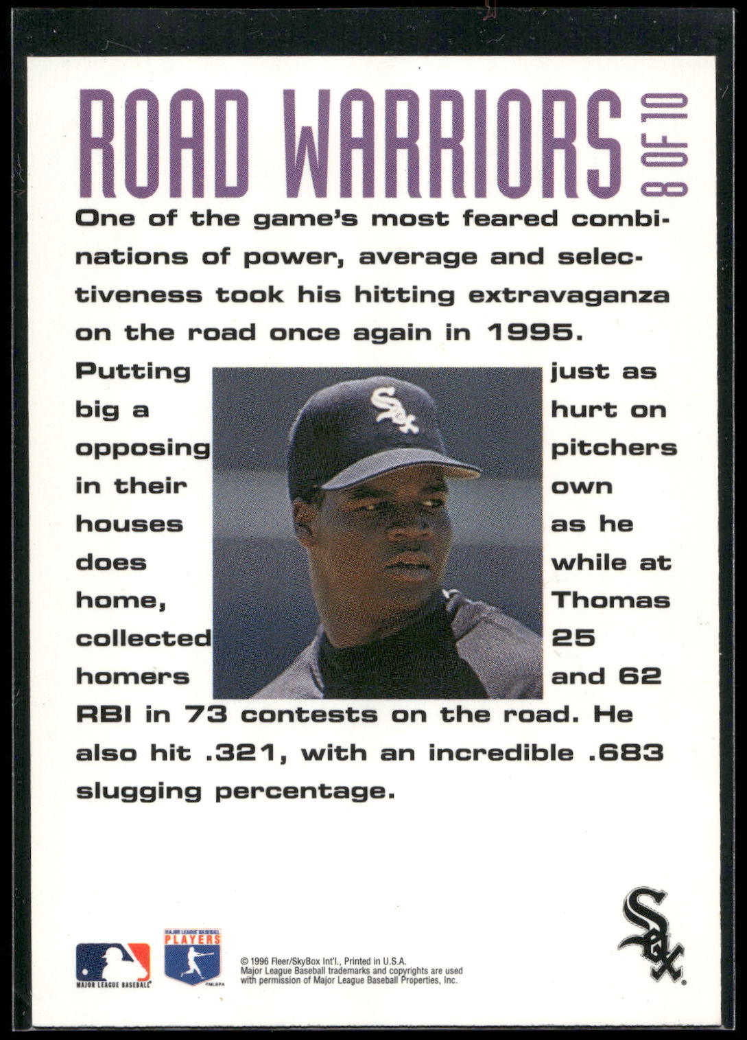 1996 Fleer #8 Frank Thomas Road Warriors