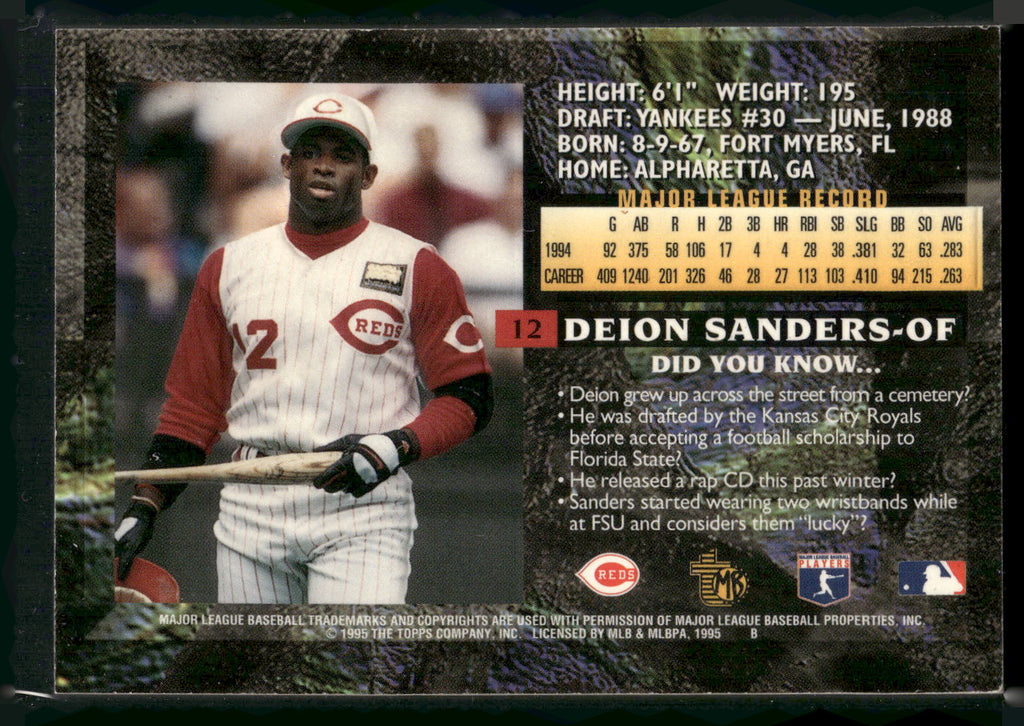 1995 Topps Embossed #12 Deion Sanders