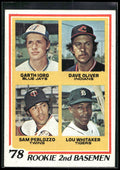 1978 Topps #704 Garth Iorg / Dave Oliver / Sam Perlozzo / Lou Whitaker)