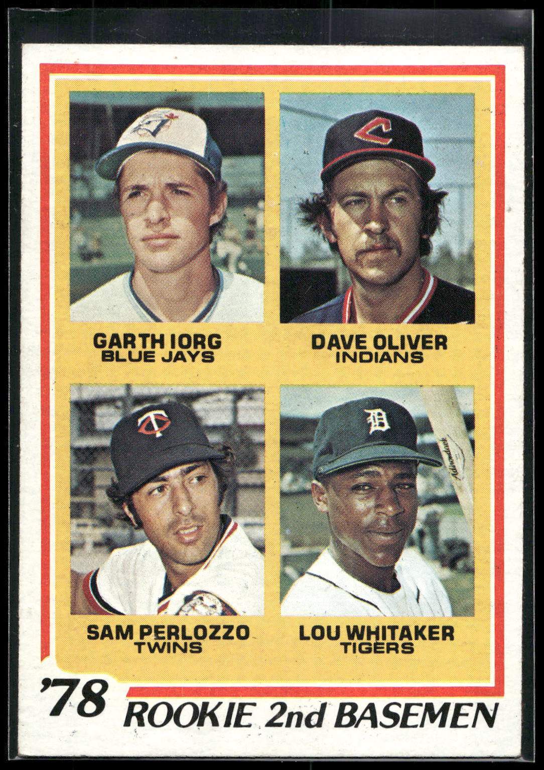 1978 Topps #704 Garth Iorg / Dave Oliver / Sam Perlozzo / Lou Whitaker)