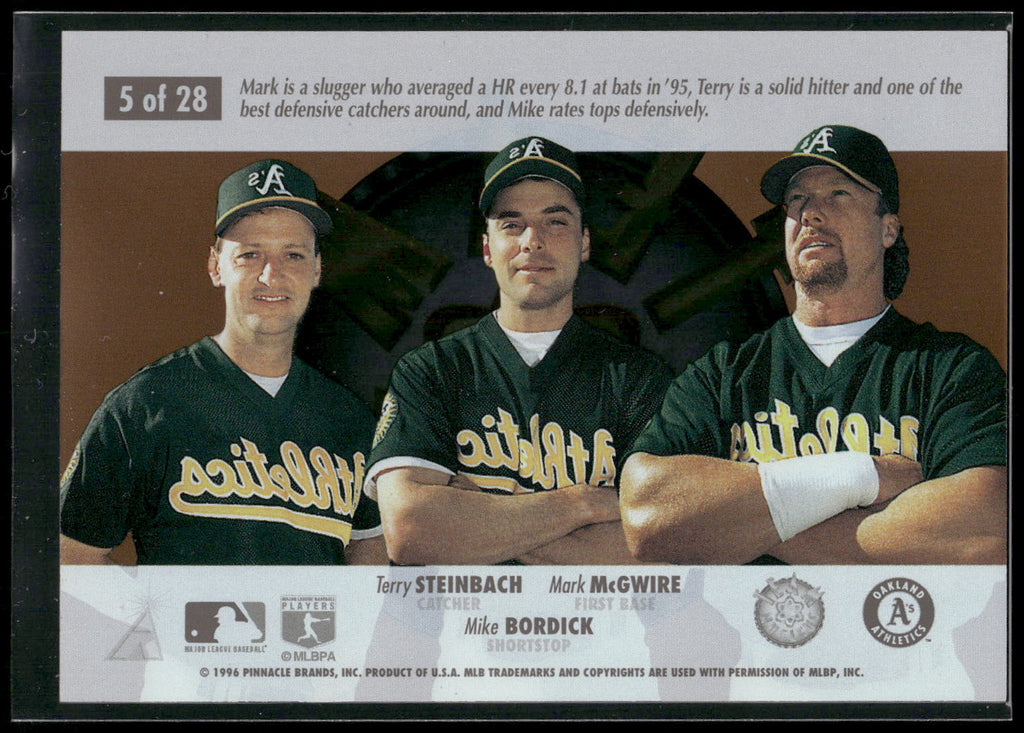 1996 Select #5 Mark McGwire / Mike Bordick / Terry Steinbach Team Nucleus