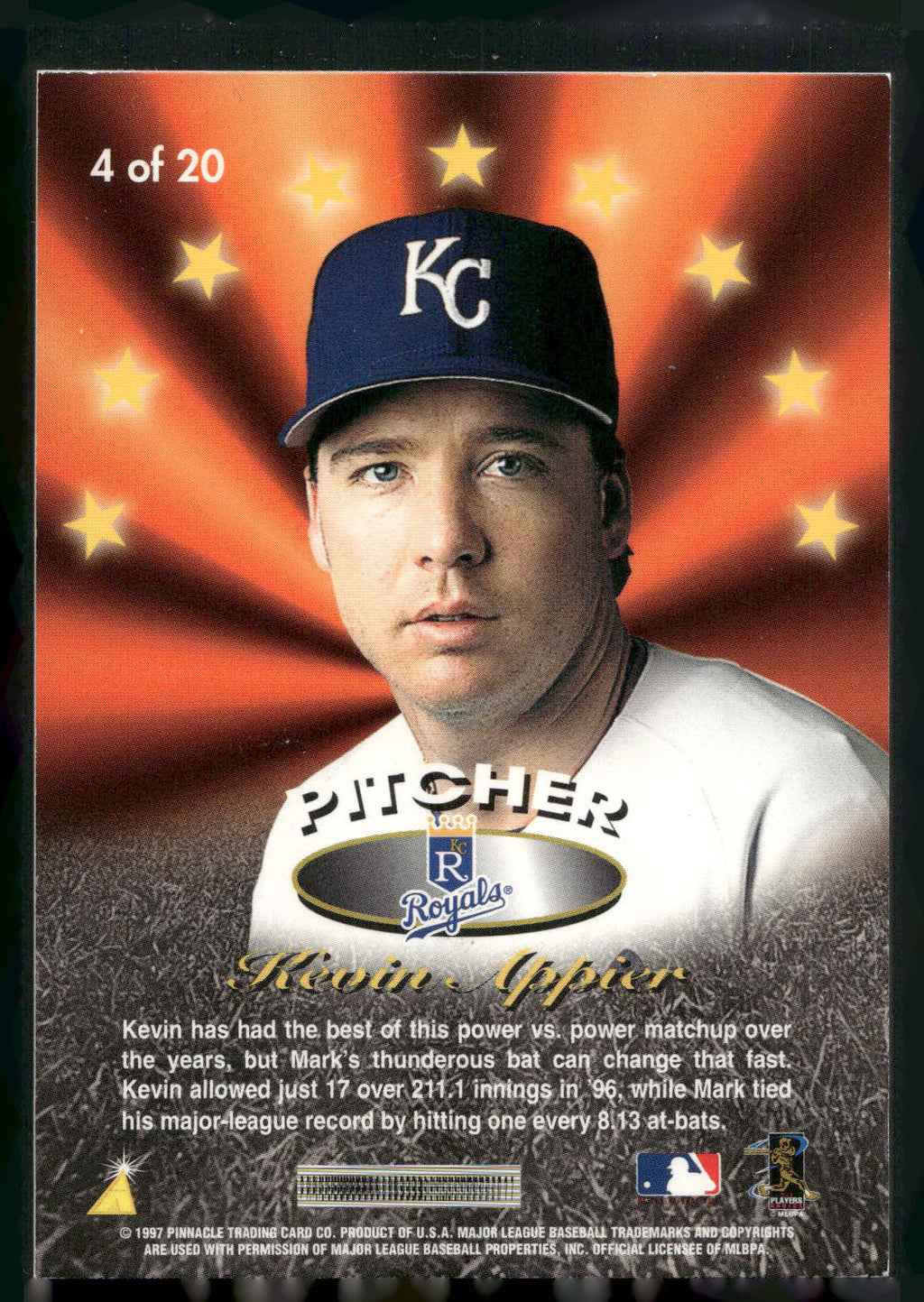 1997 Pinnacle #4 Mark McGwire / Kevin Appier Cardfrontations