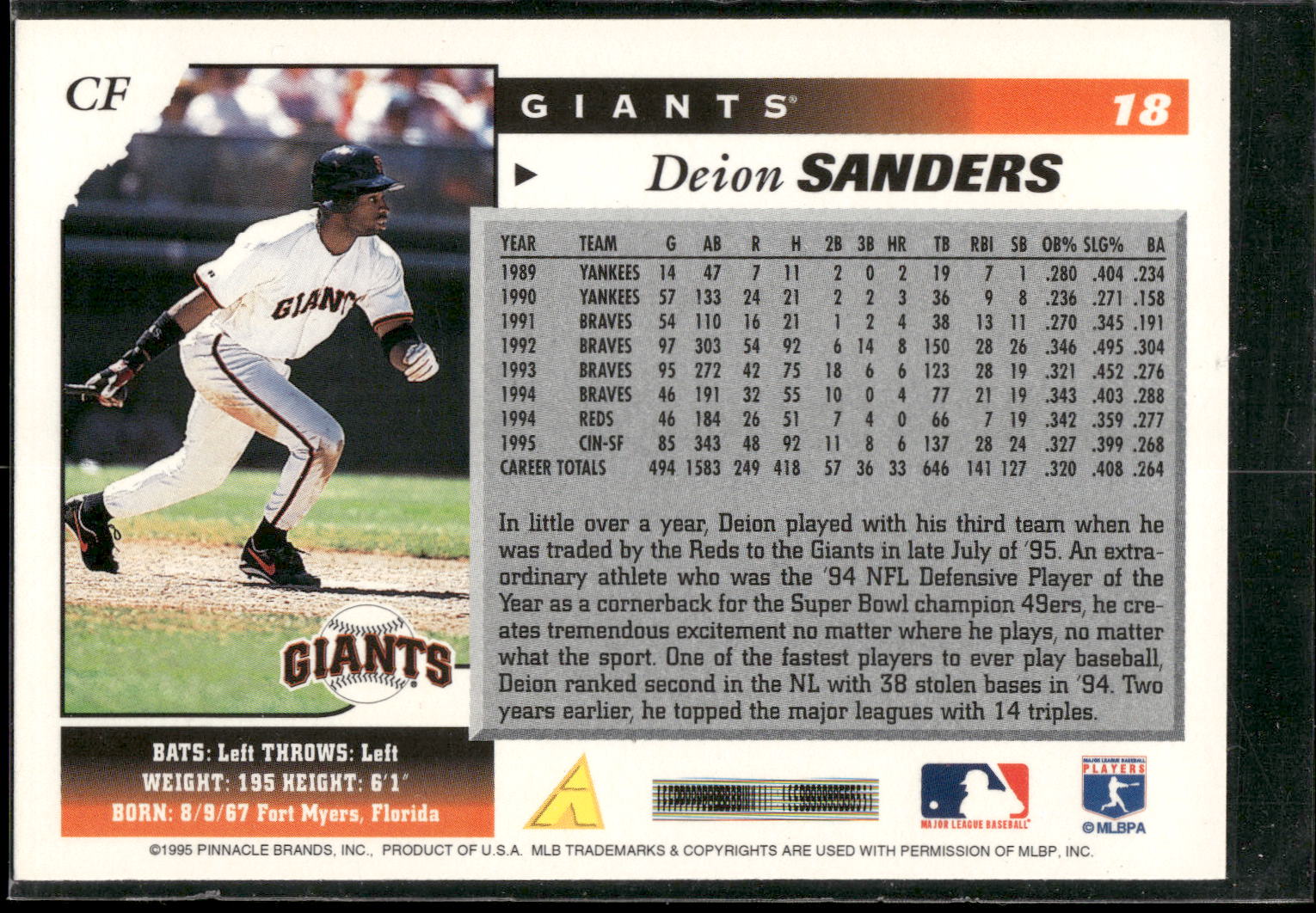 1996 Score #18 Deion Sanders
