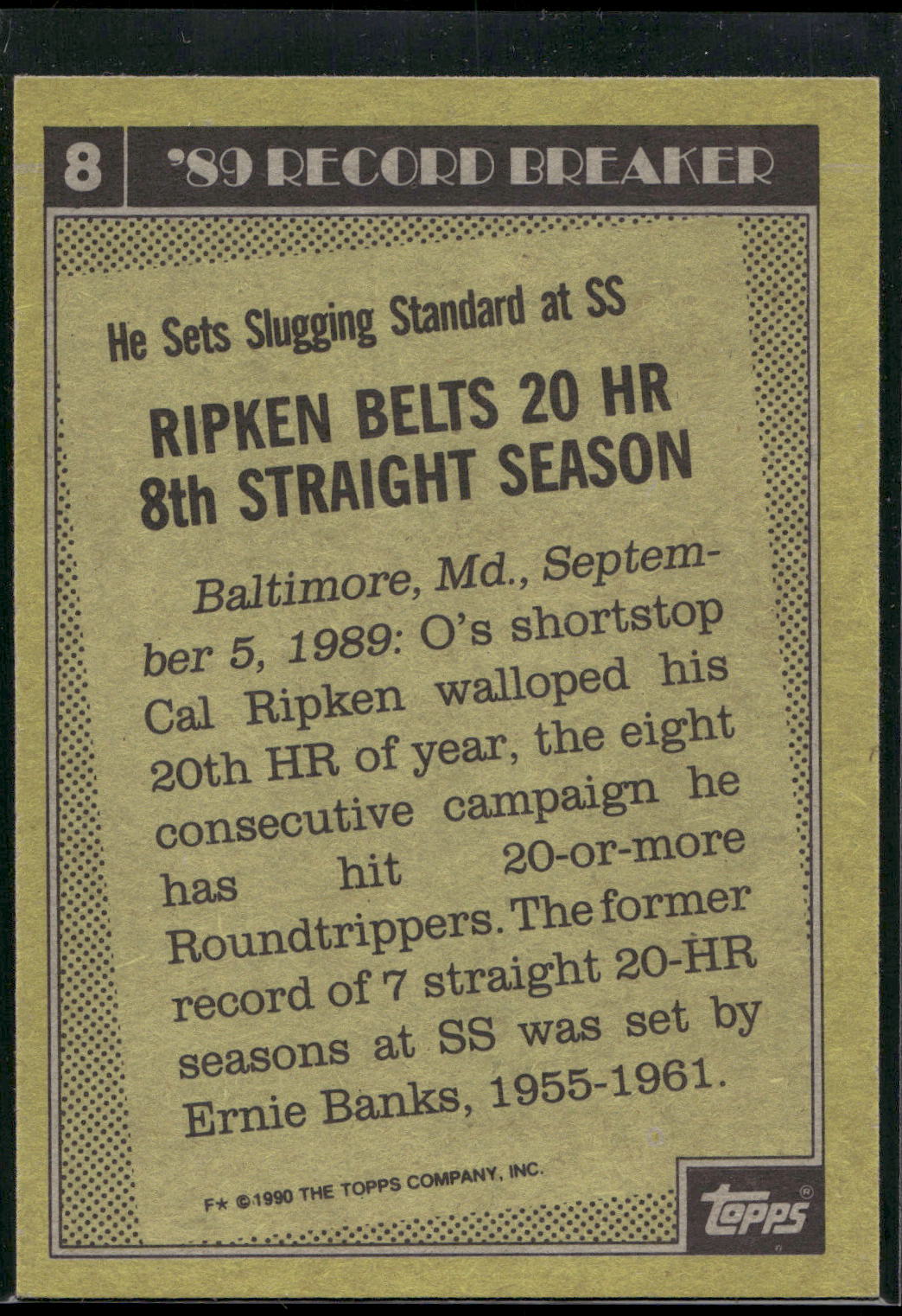 1990 Topps #8 Cal Ripken