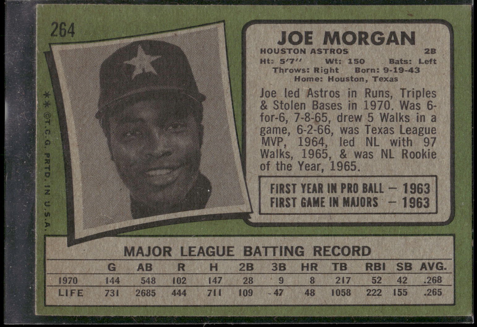 1971 Topps #264 Joe Morgan