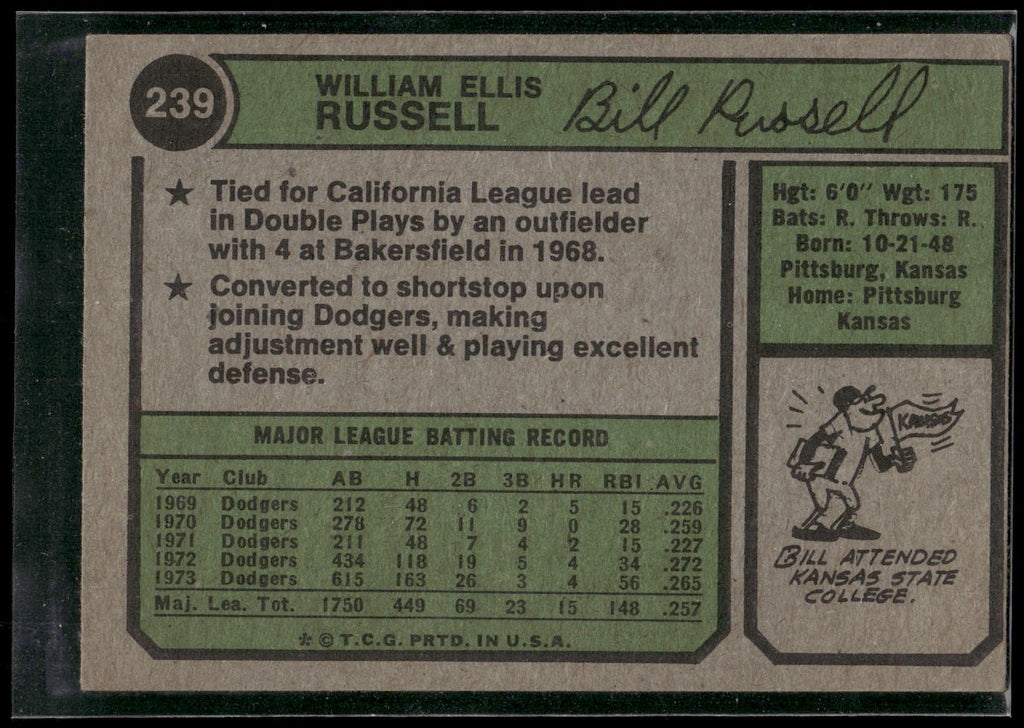 1974 Topps #239 Bill Russell