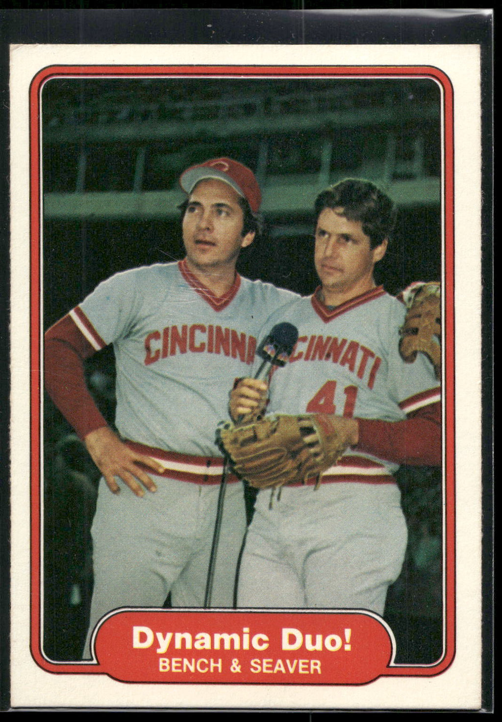 1982 Fleer #634 Dynamic Duo! (Johnny Bench / Tom Seaver) CPC