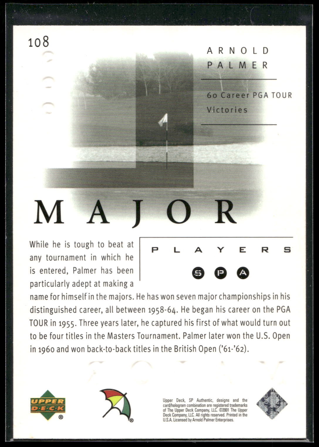 2001 SP Authentic #108 Arnold Palmer