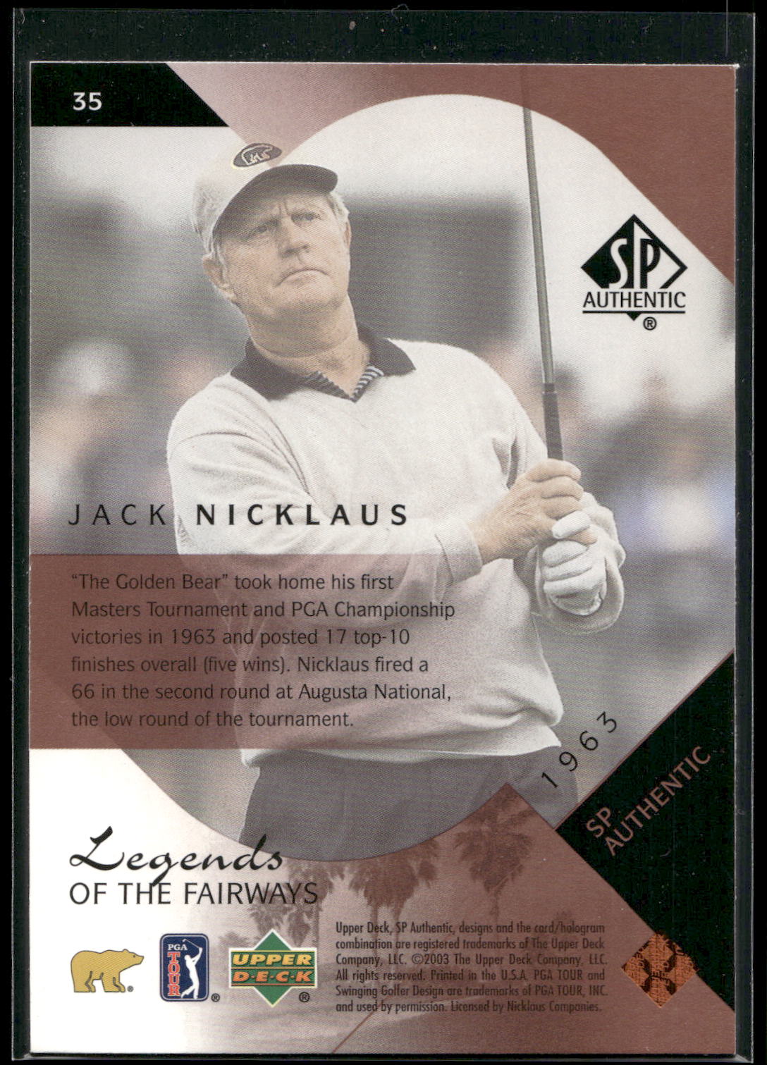 2003 SP Authentic #35 Jack Nicklaus