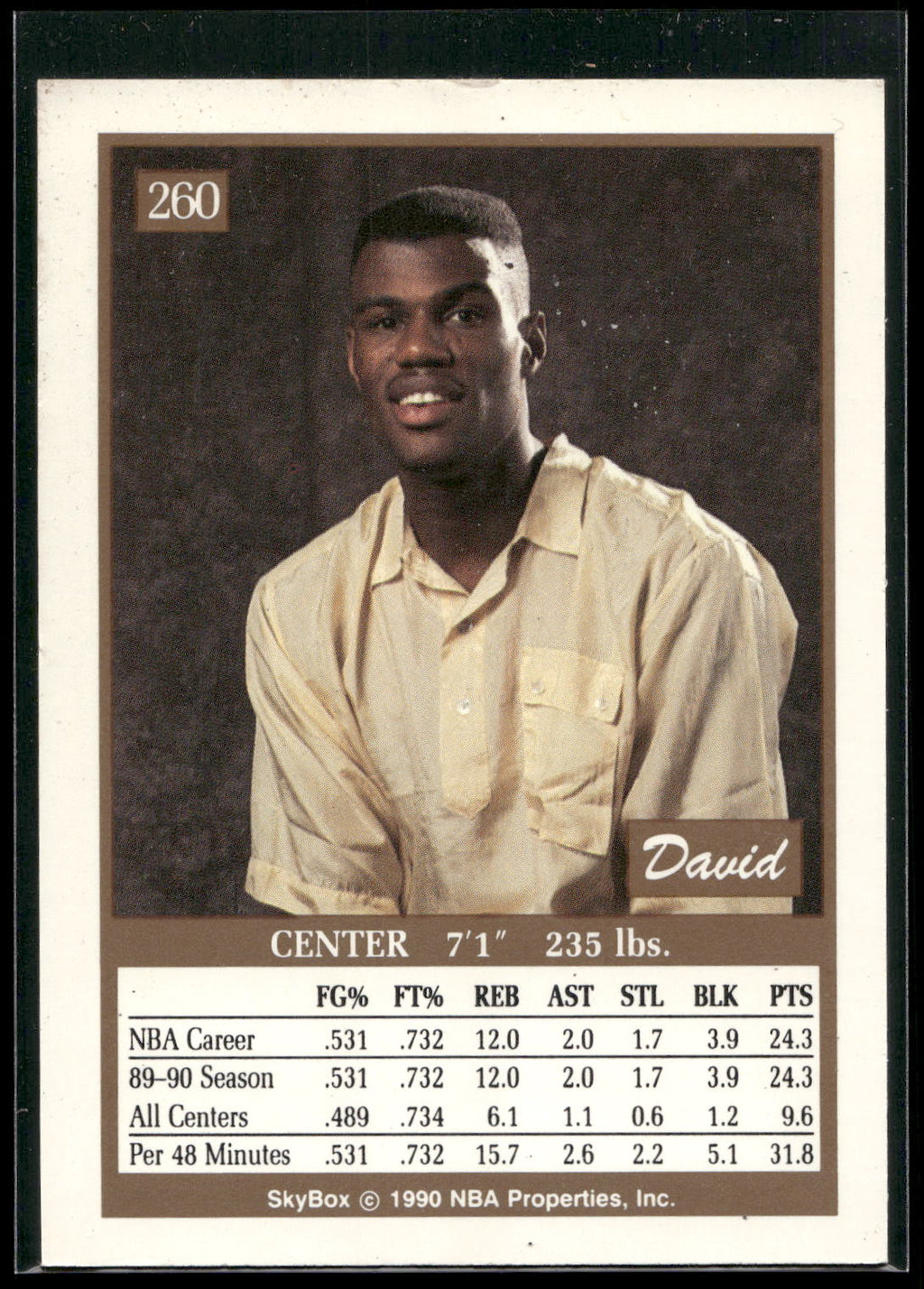 1990-91 SkyBox #260 David Robinson