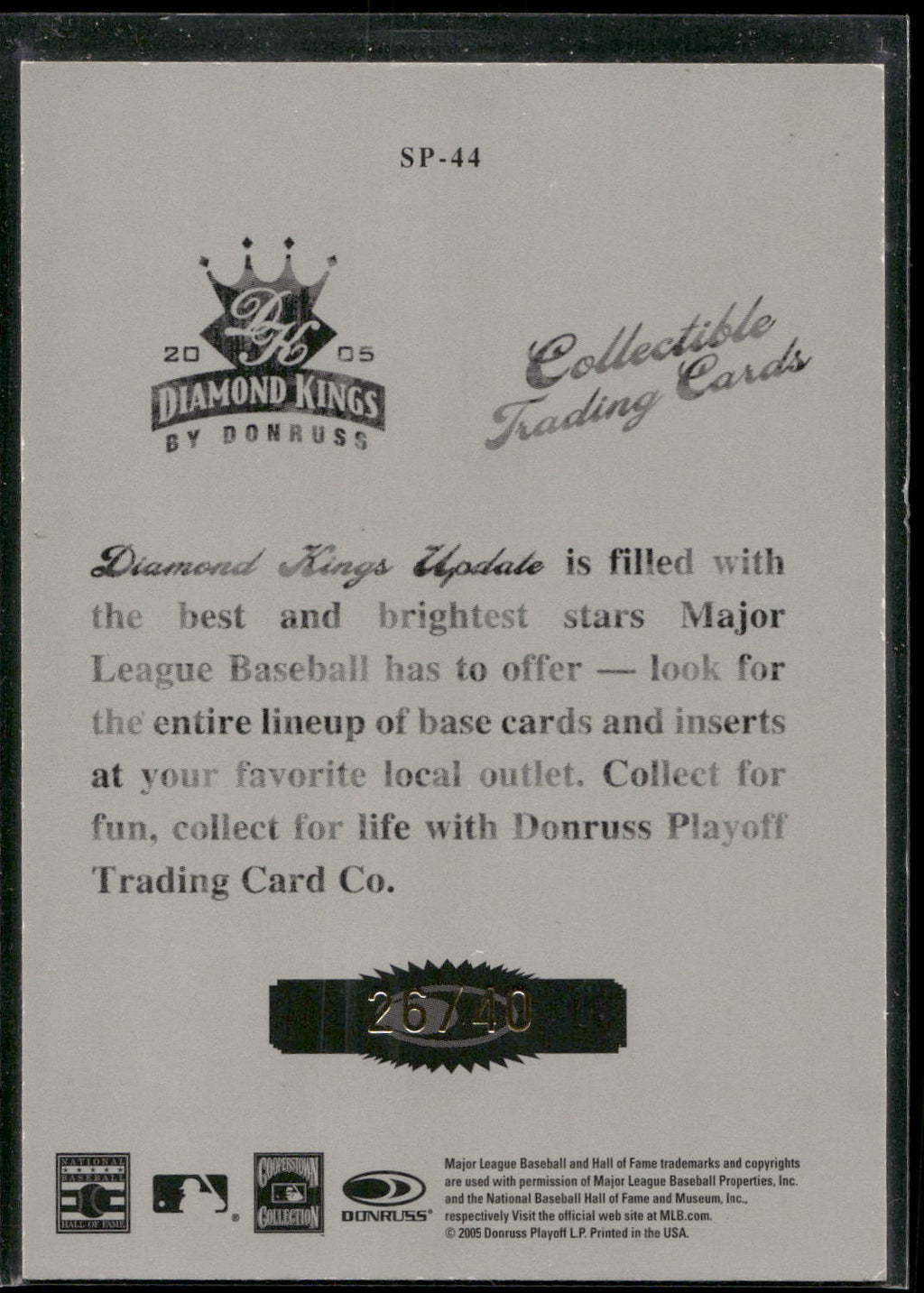 2005 Donruss Studio #SP-44 Reggie Jackson Portraits Studio #/40