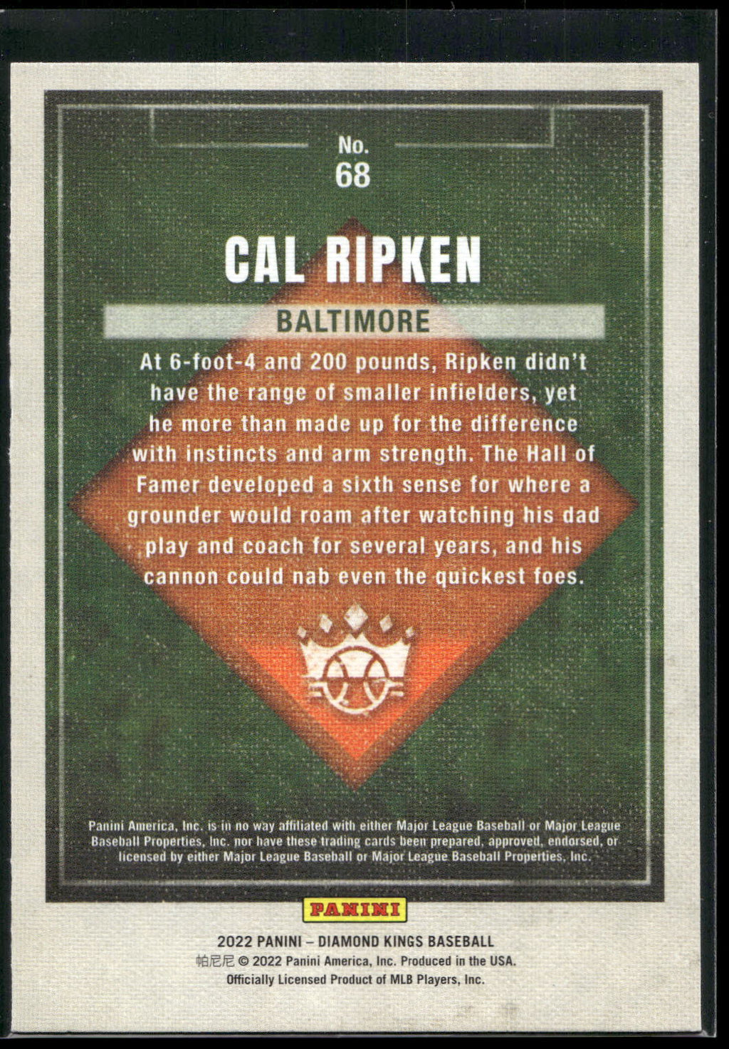 2022 Panini Diamond Kings #68 Cal Ripken