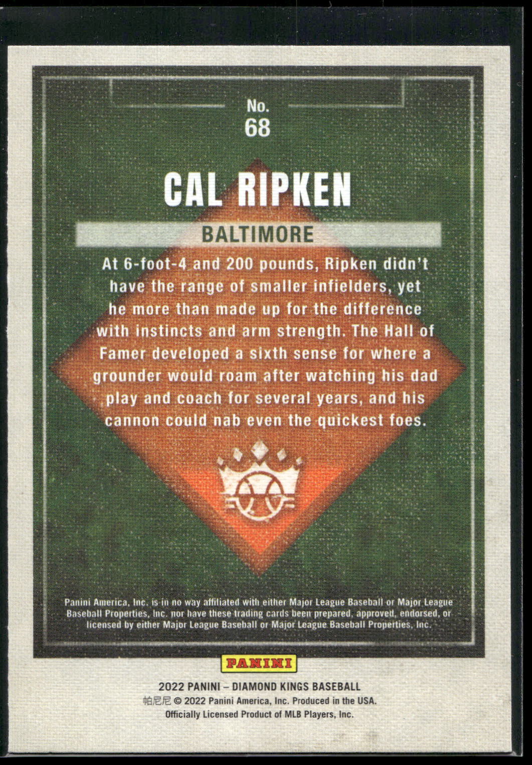 2022 Panini Diamond Kings #68 Cal Ripken
