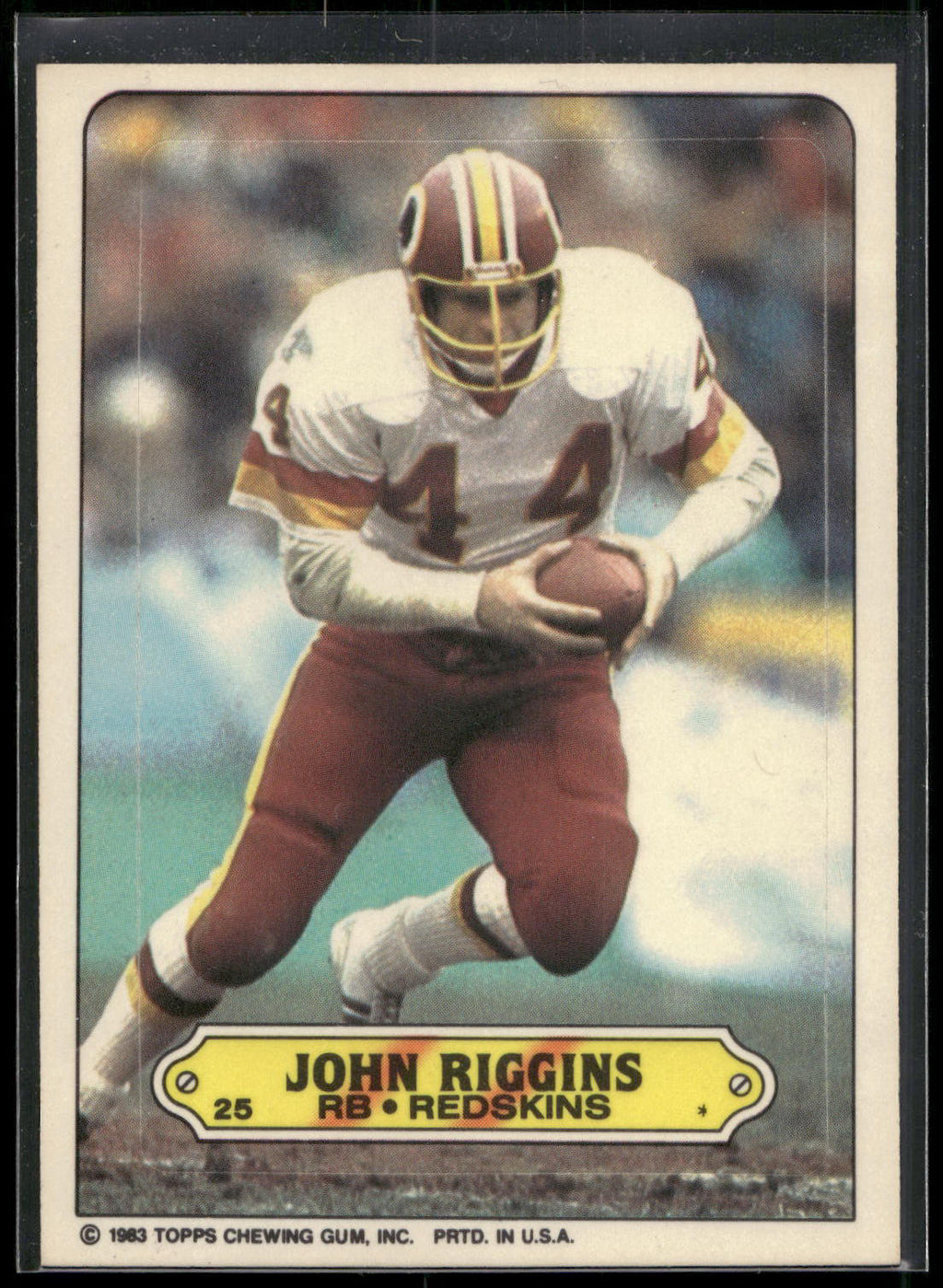 1983 Topps #25b John Riggins Stickers