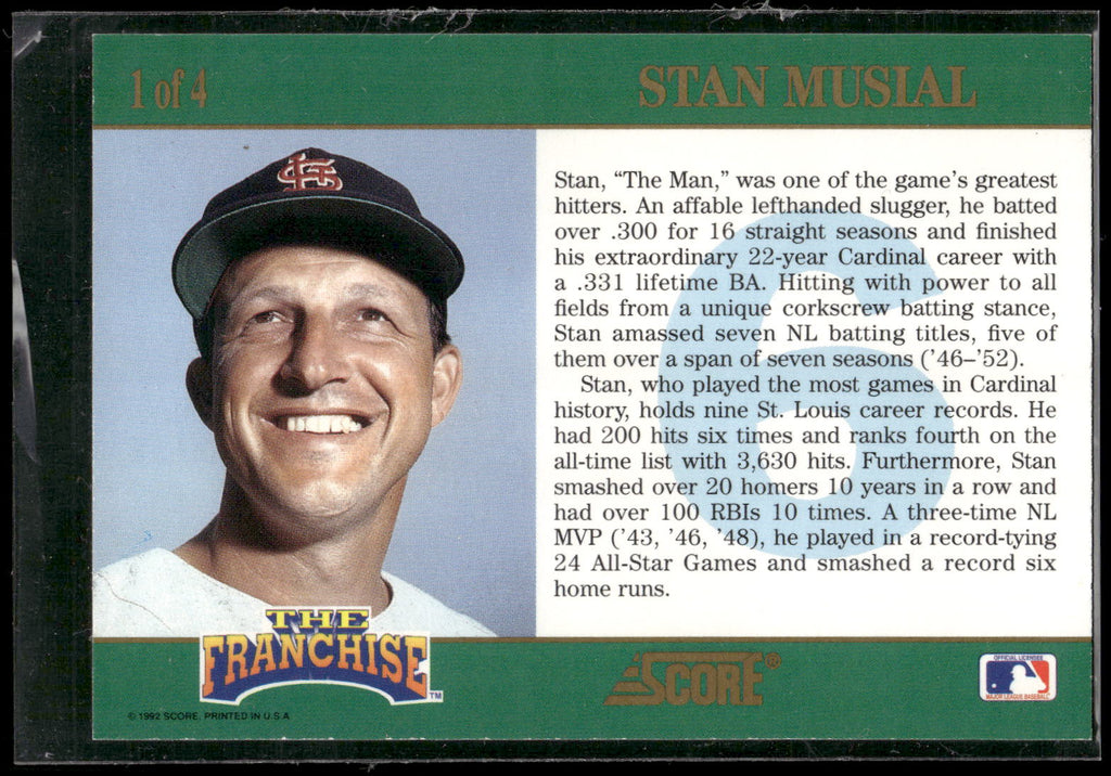 1992 Score #1 Stan Musial The Franchise
