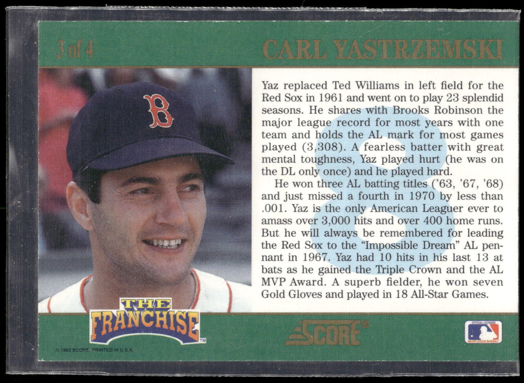 1992 Score #3 Carl Yastrzemski The Franchise
