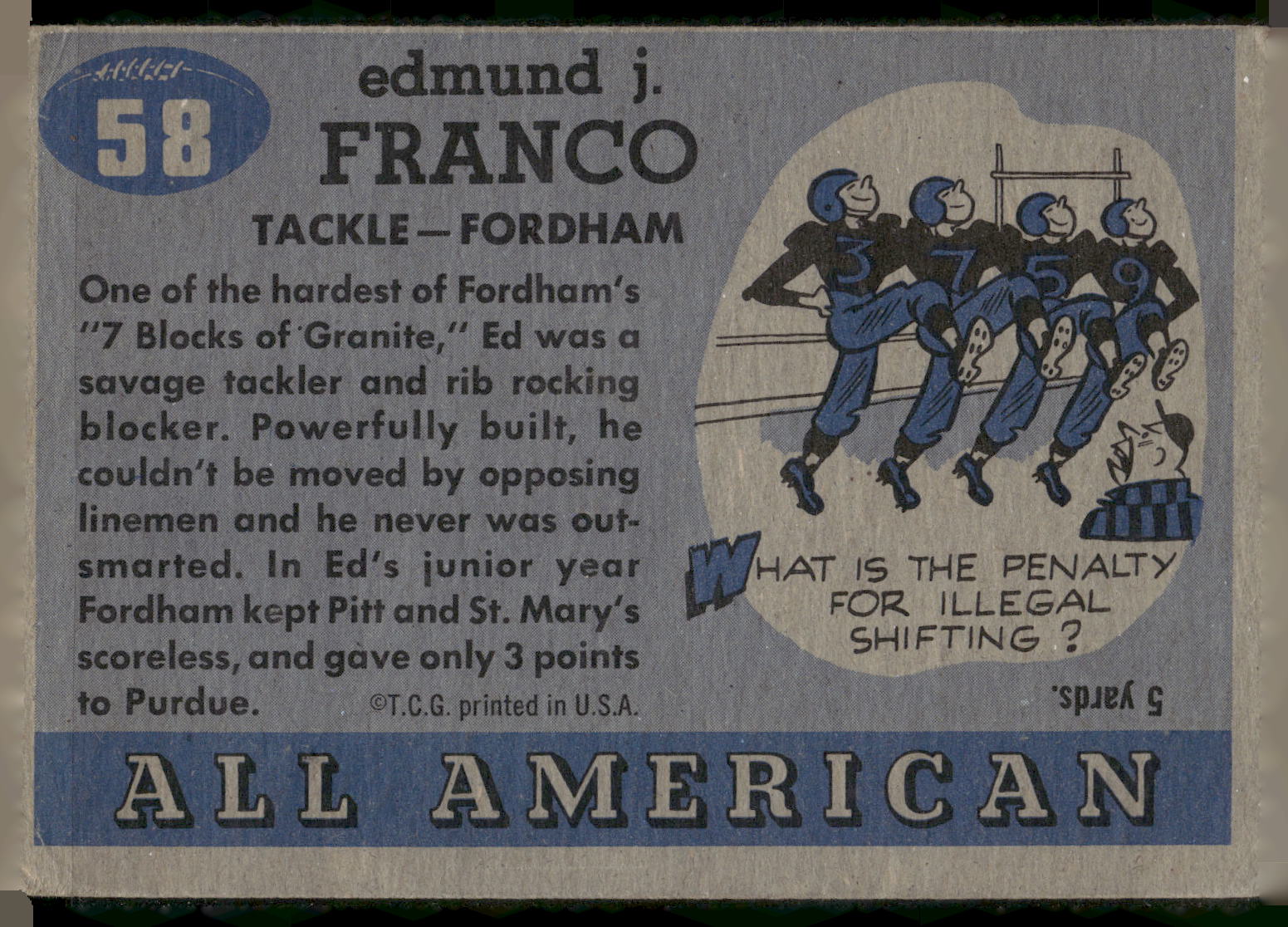 1955 Topps All-American #58 Ed Franco