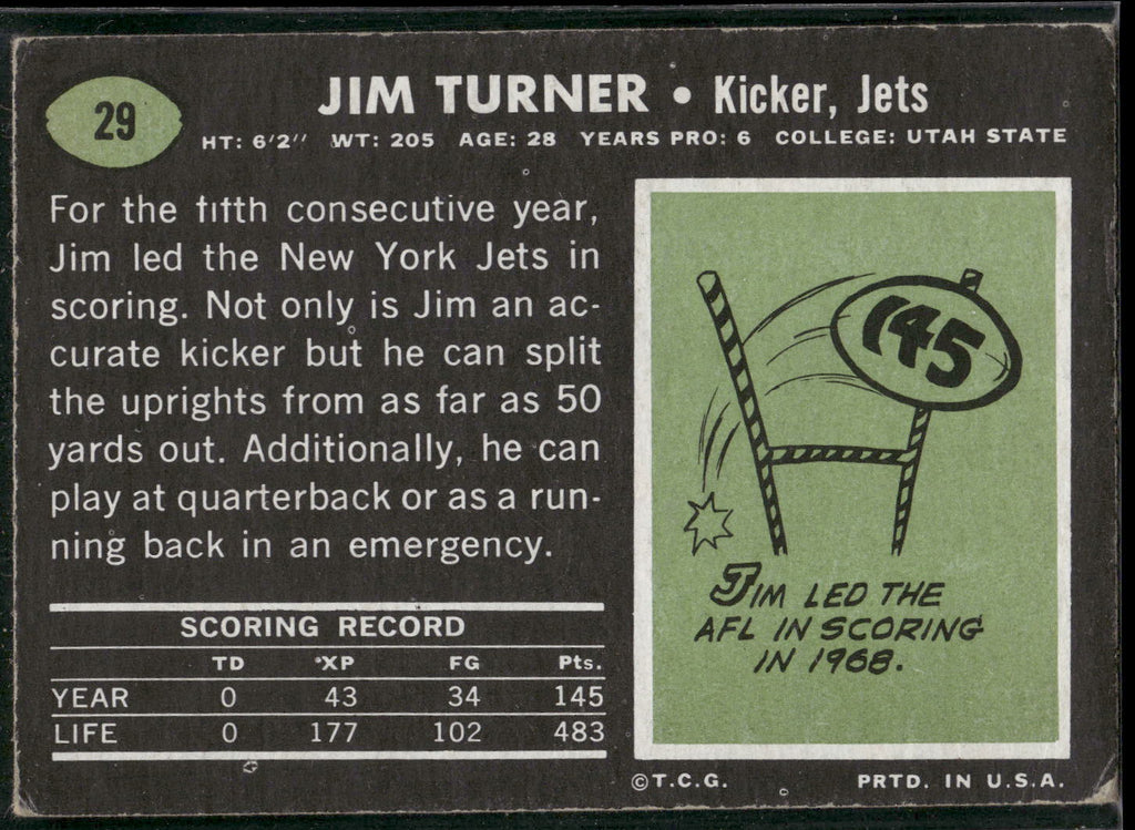 1969 Topps #29a Jim Turner
