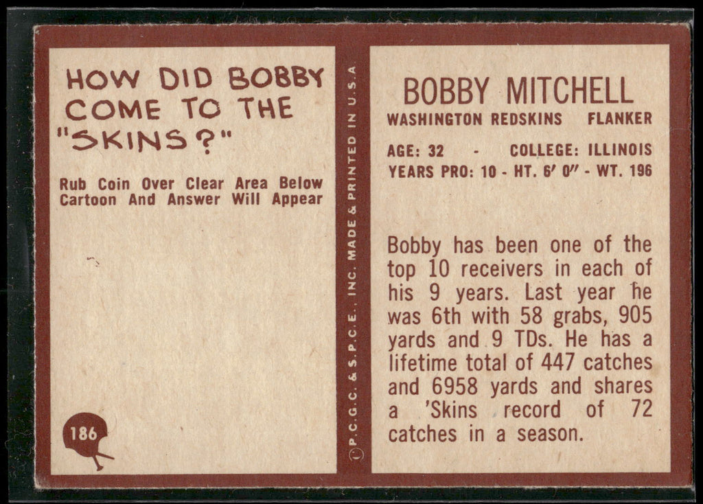 1967 Philadelphia #186 Bobby Mitchell
