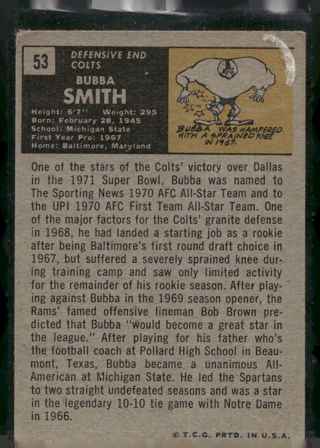 1971 Topps #53 Bubba Smith
