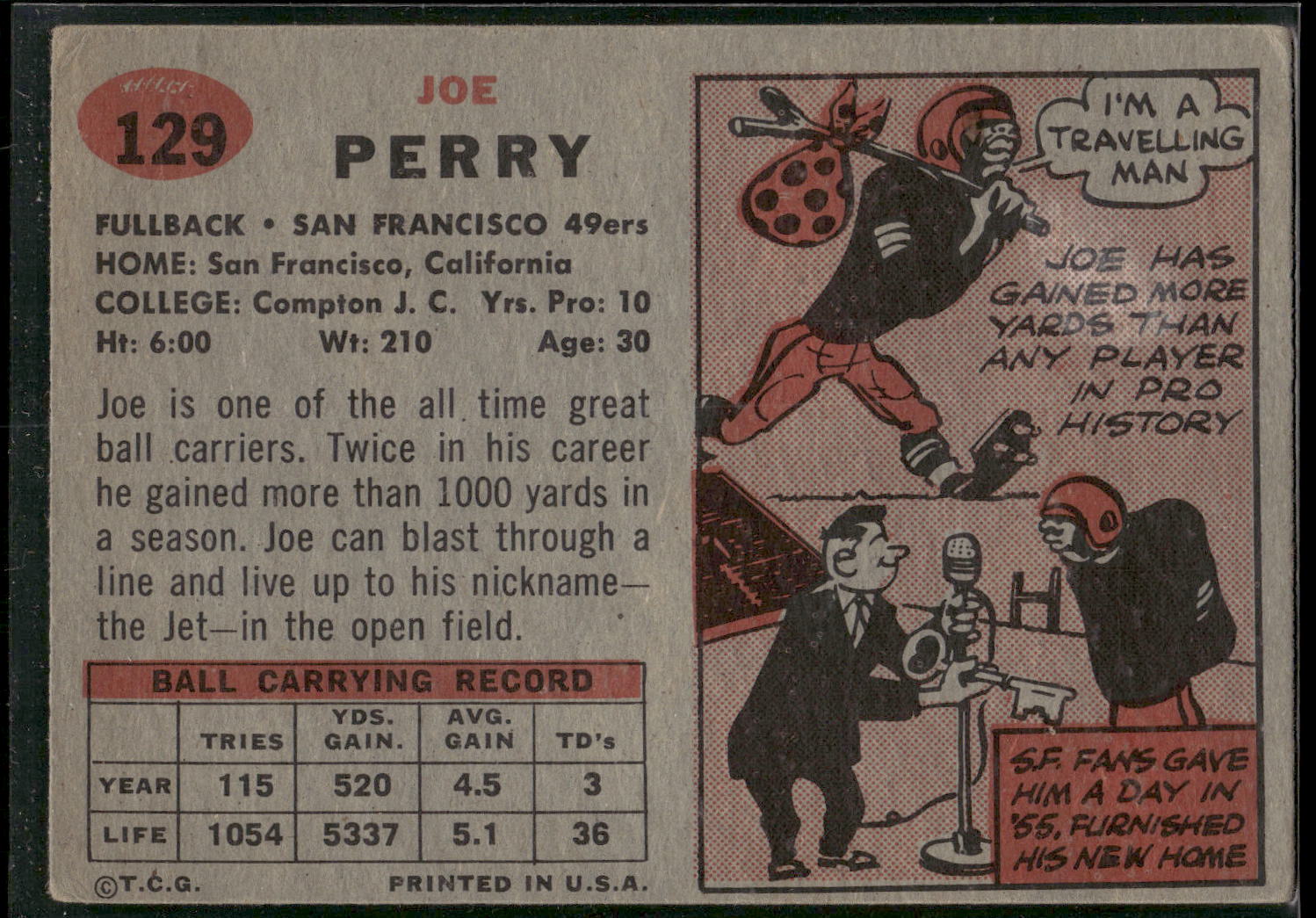 1957 Topps #129 Joe Perry