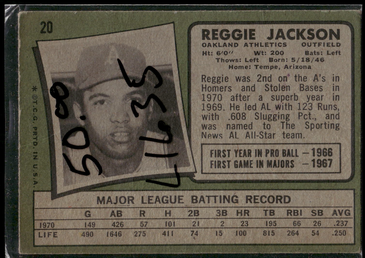 1971 Topps #20 Reggie Jackson