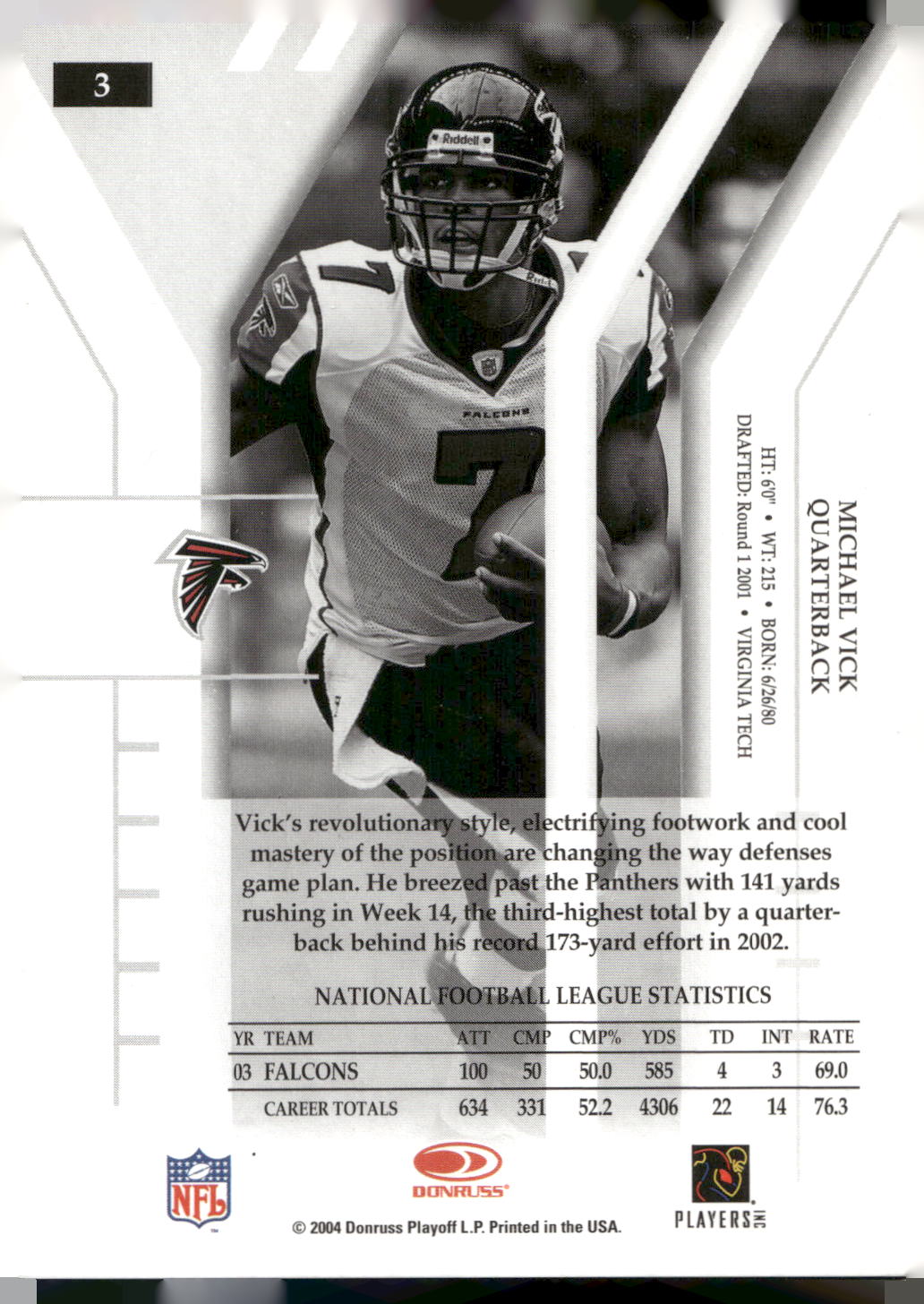 2004 Donruss Elite #3 Michael Vick