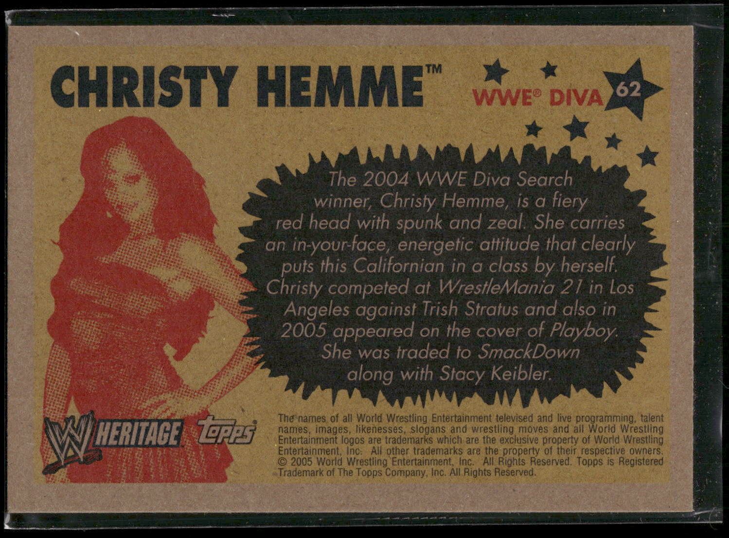 2005 Topps Heritage WWE #62 Christy Hemme