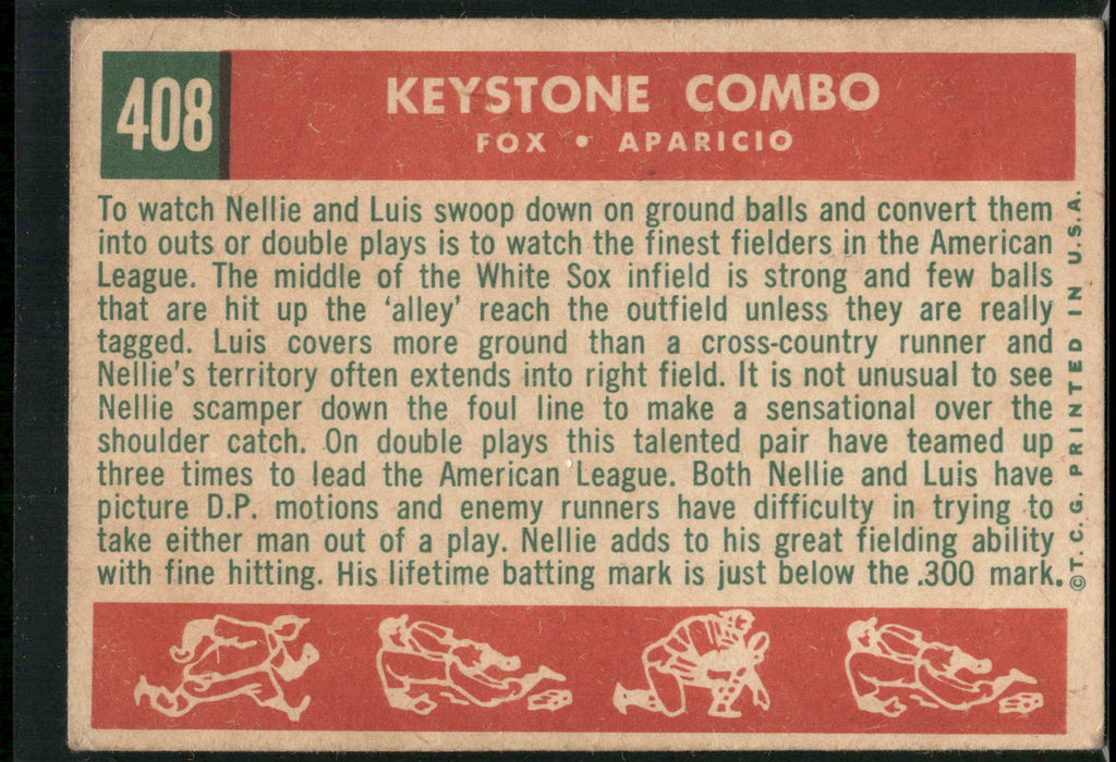 1959 Topps #408 Keystone Combo (Nellie Fox / Luis Aparicio)