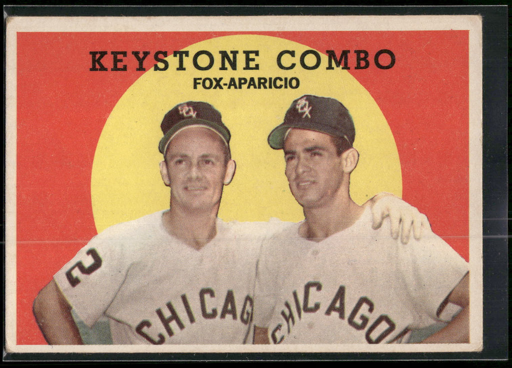 1959 Topps #408 Keystone Combo (Nellie Fox / Luis Aparicio)