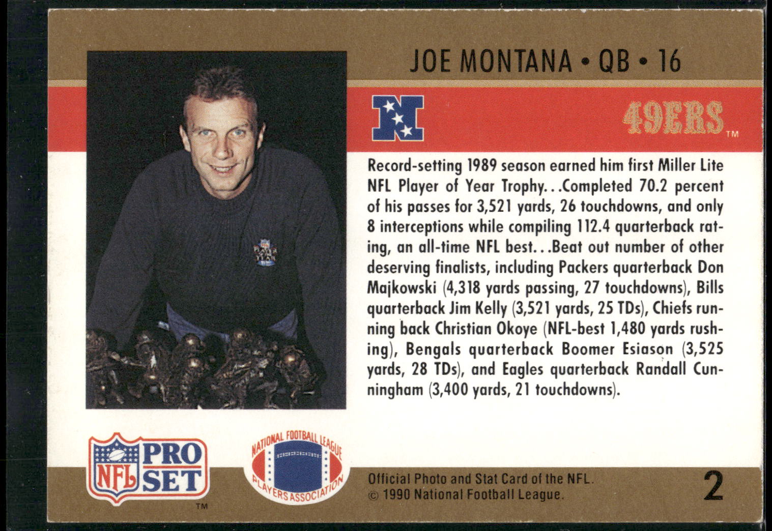 1990 Pro Set #2a Joe Montana