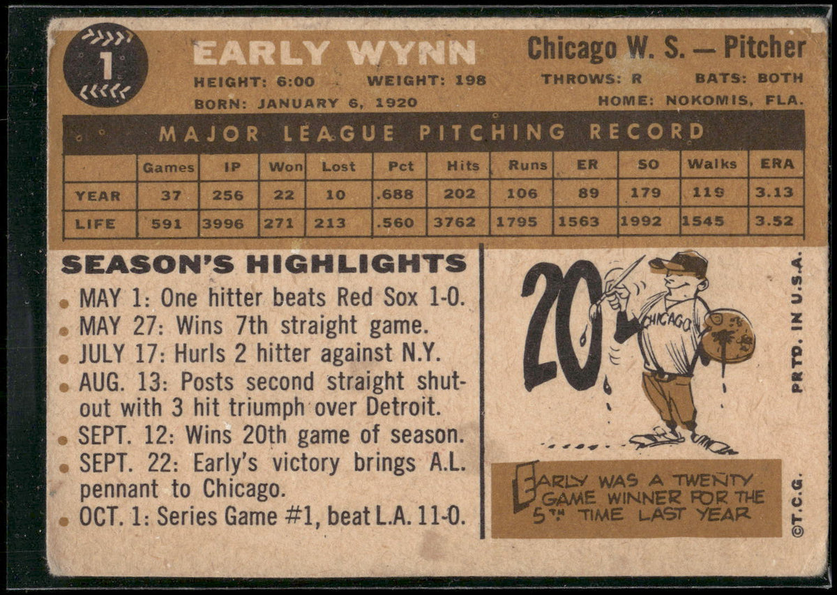 1960 Topps #1 Early Wynn