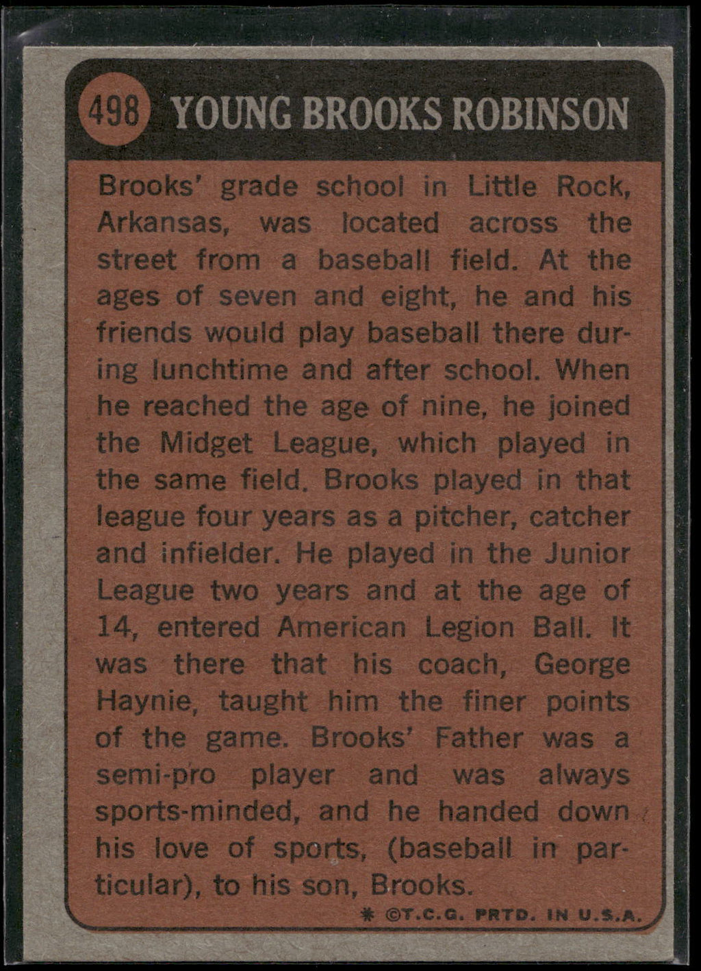 1972 Topps #498 Brooks Robinson