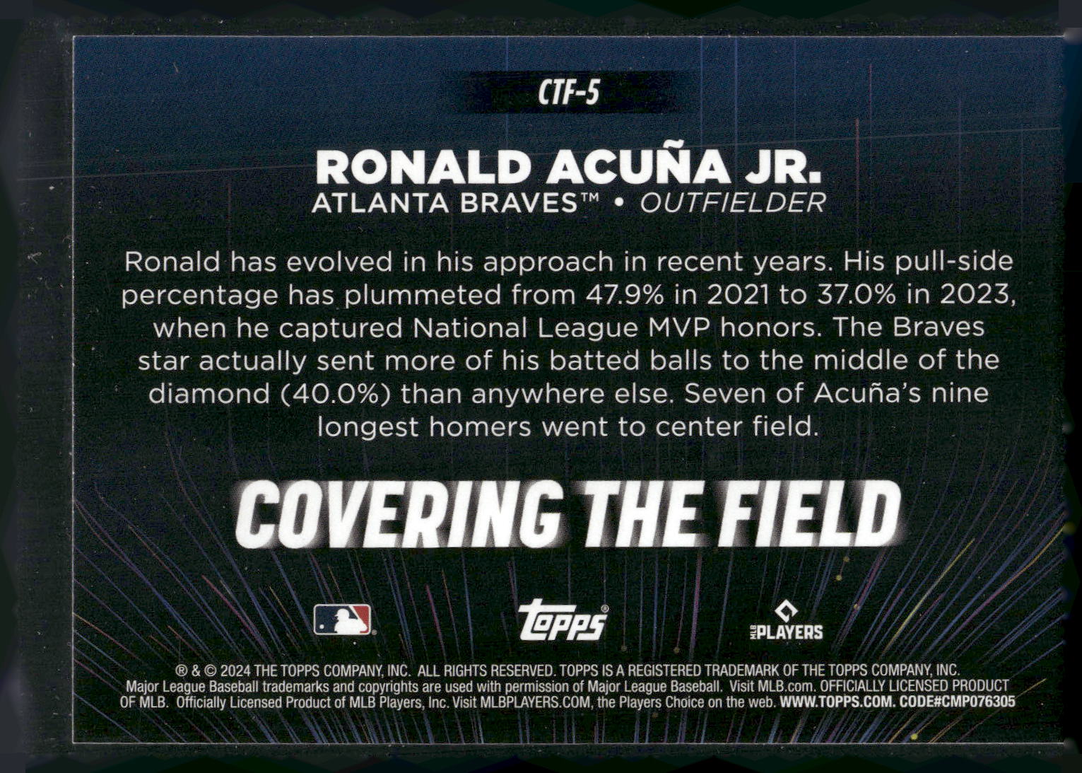 2024 Topps #CTF-5 Ronald Acuña Jr. Covering the Field