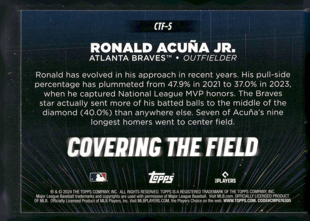 2024 Topps #CTF-5 Ronald Acuña Jr. Covering the Field