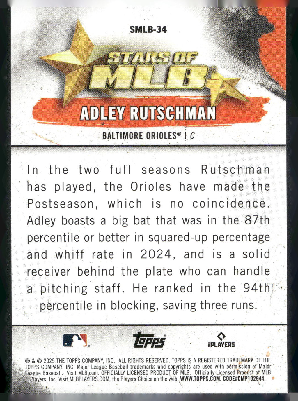 2025 Topps #SMLB-34 Adley Rutschman Stars of MLB