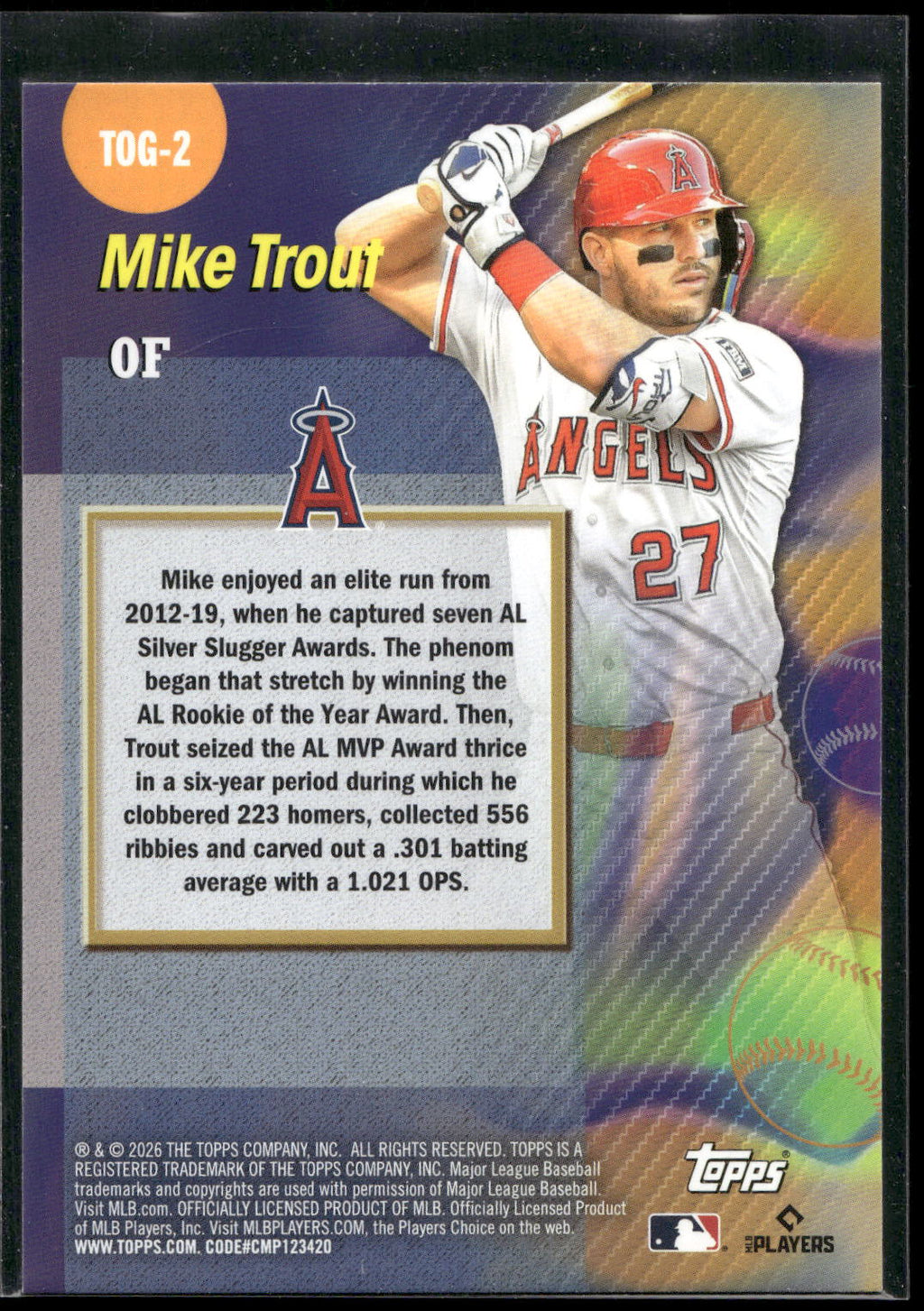 2026 Topps #TOG-2 Mike Trout Titans of the Game