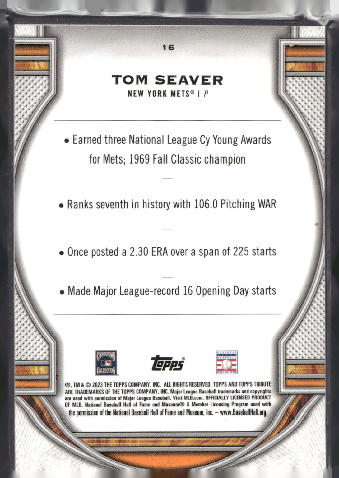 2023 Topps Tribute #16 Tom Seaver