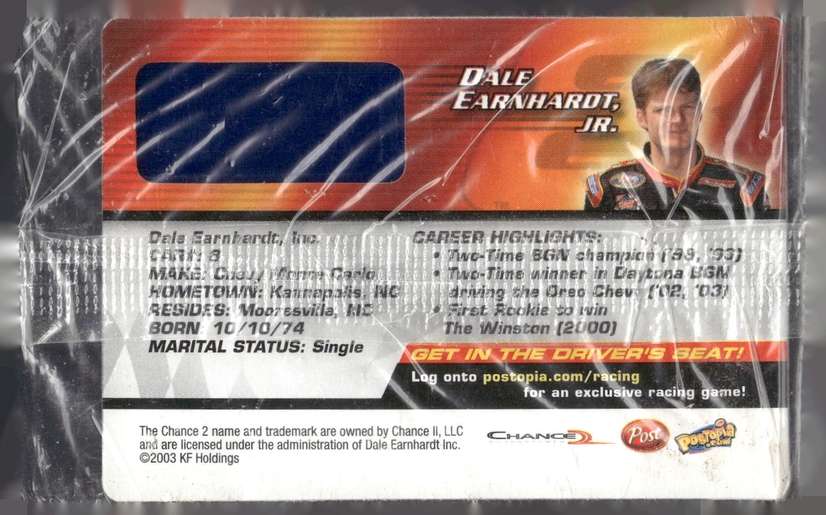 2004 Post Cereal Kraft Racing #NNO Dale Earnhardt Jr.
