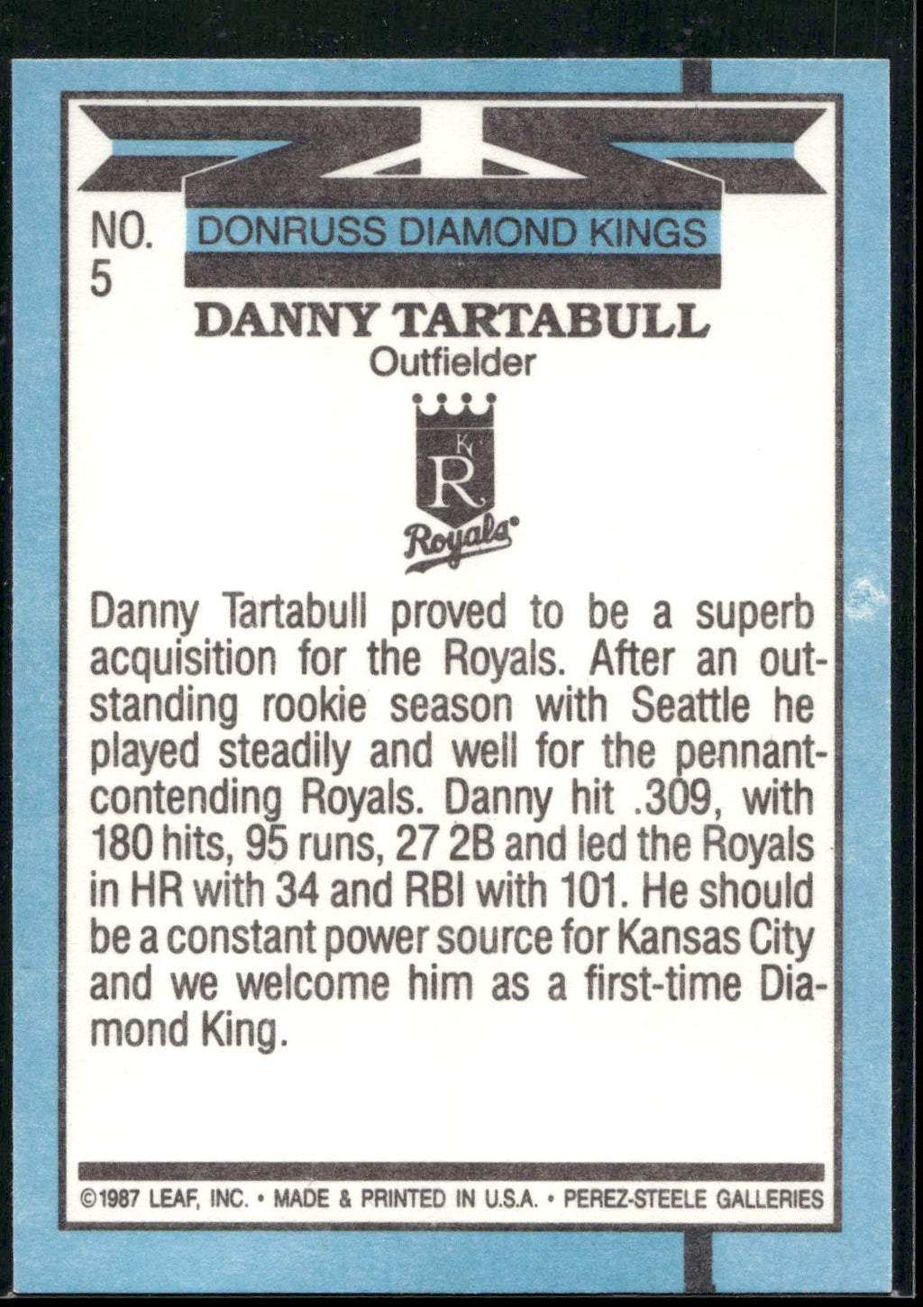 1988 Donruss #5 Danny Tartabull