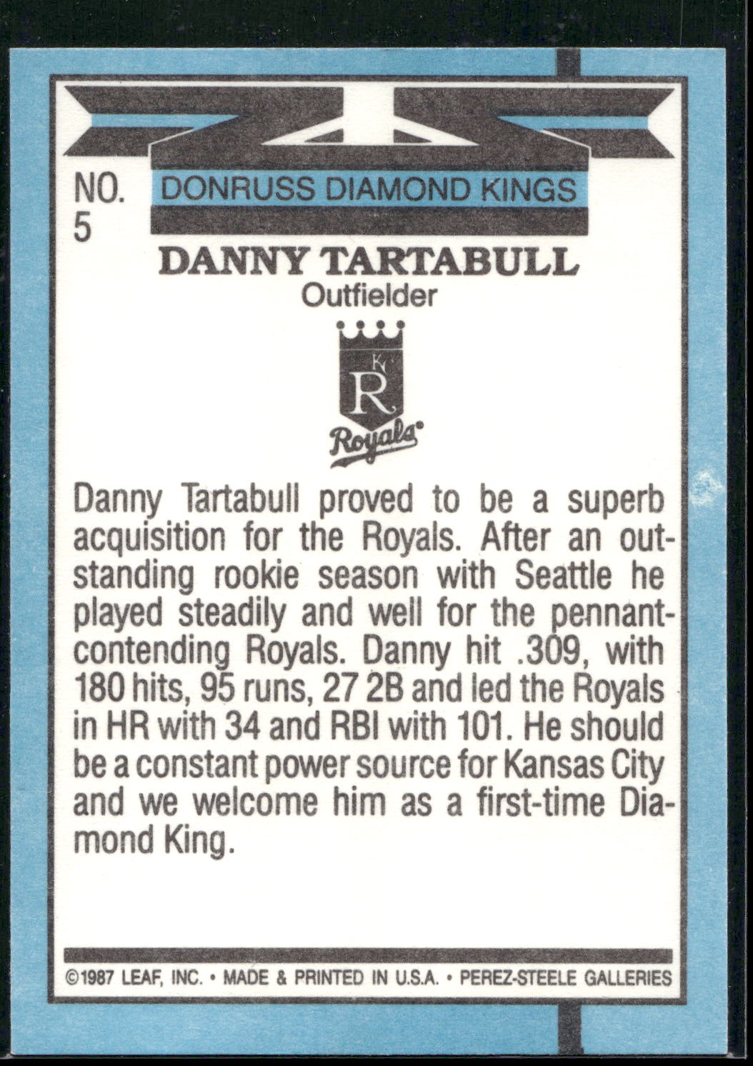 1988 Donruss #5 Danny Tartabull