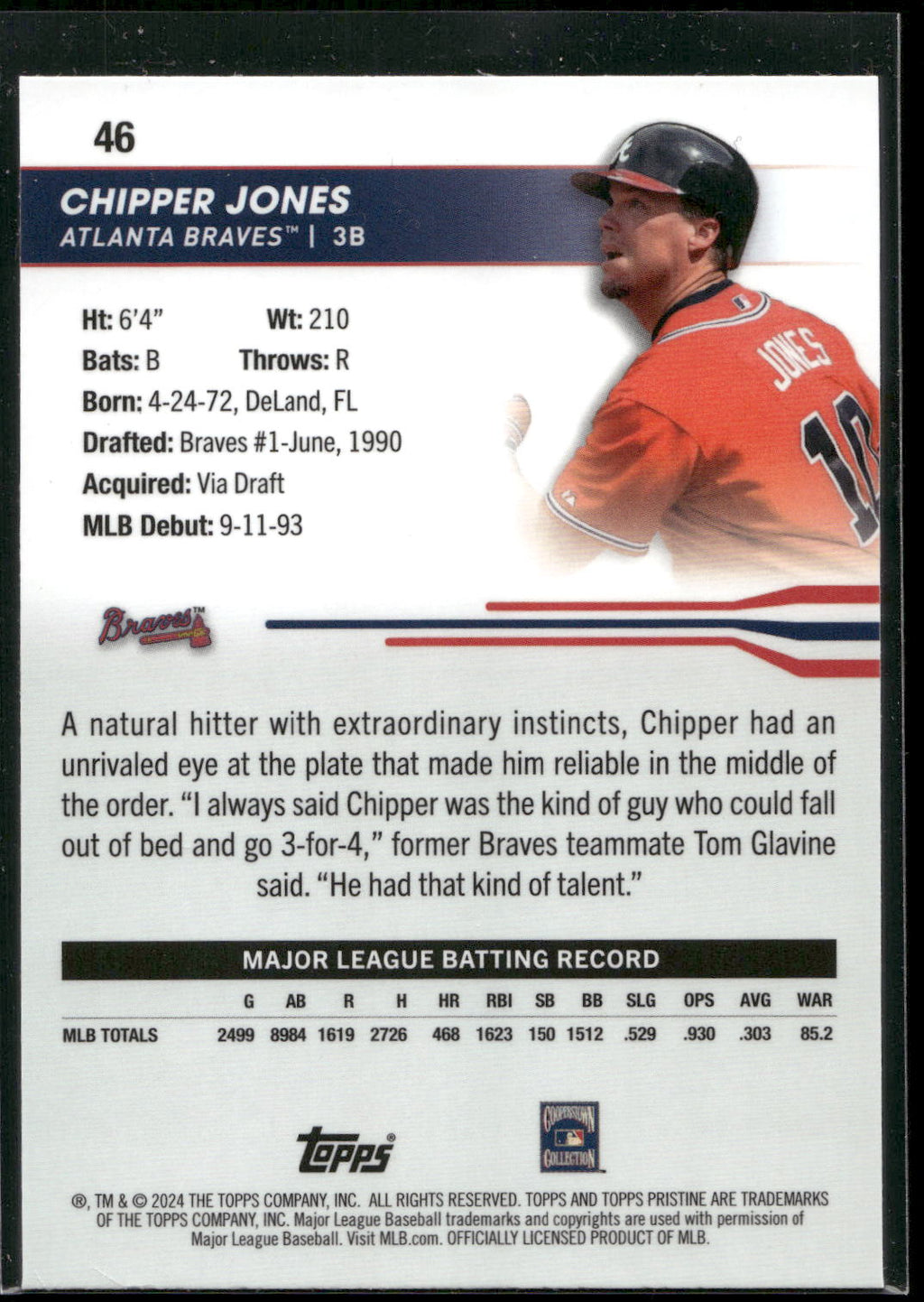 2024 Topps Pristine #46 Chipper Jones